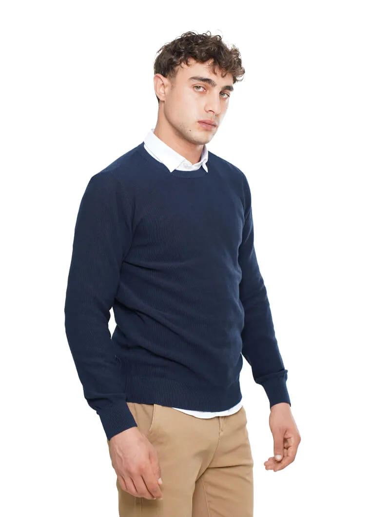Pull col rond micro alvéole